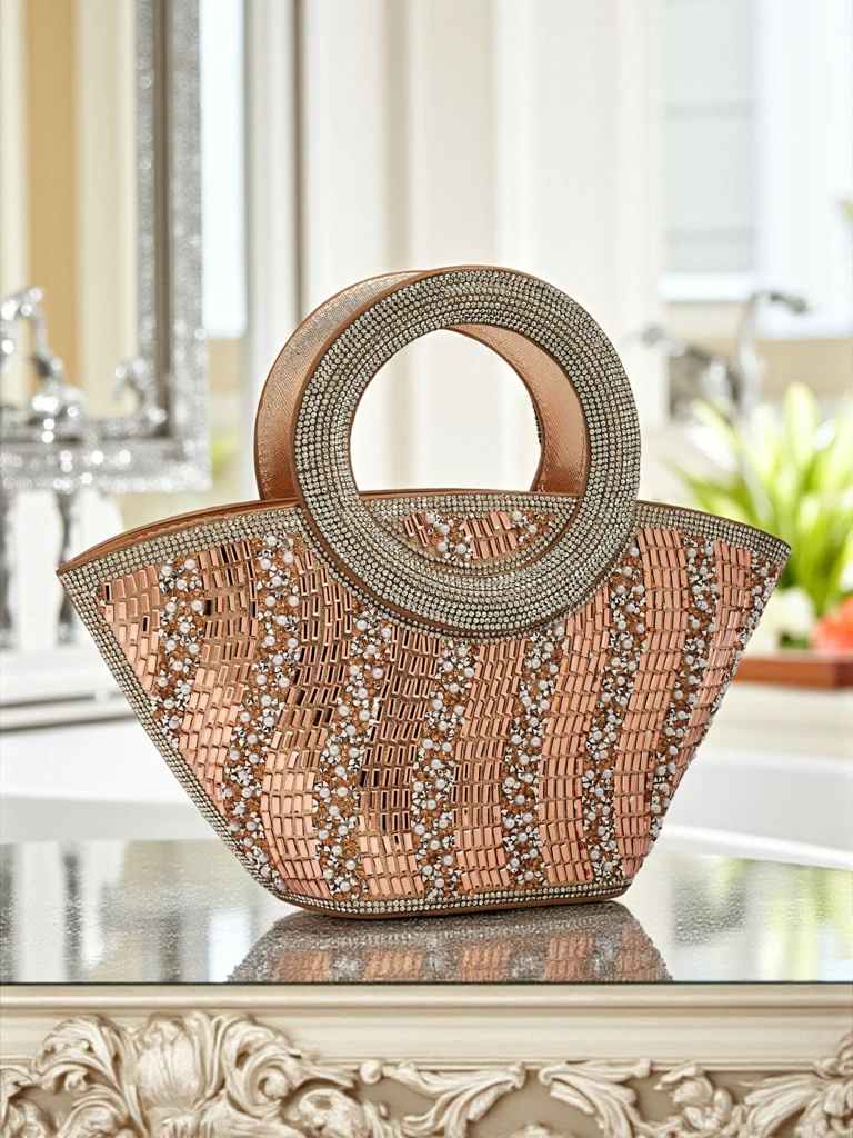 Малка дамска чанта с цирконии Sparkle Queen