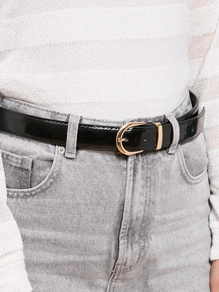 Лакиран дамски колан за панталони, ежедневен