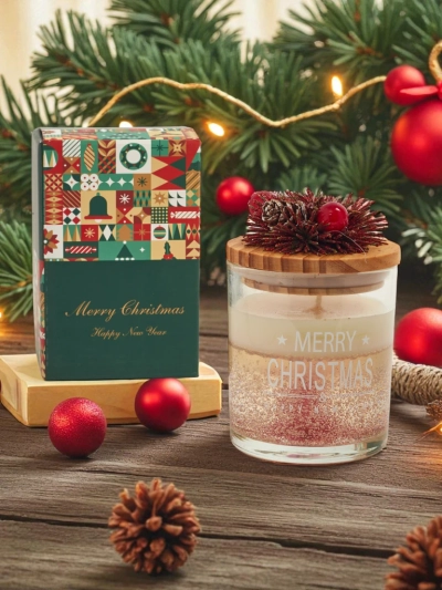 Коледна ароматна свещ Merry Christmas Happy New Year