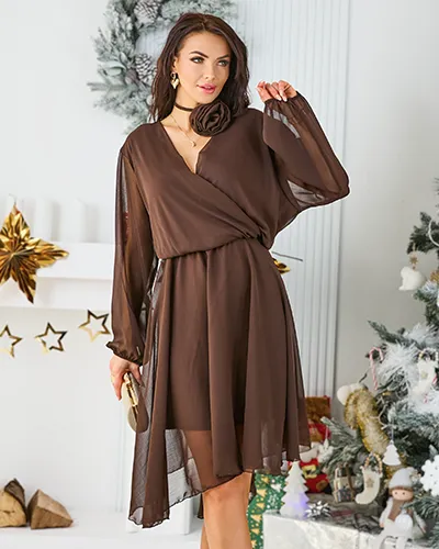 Royalfashion Класическа дамска рокля с дължина до коляното