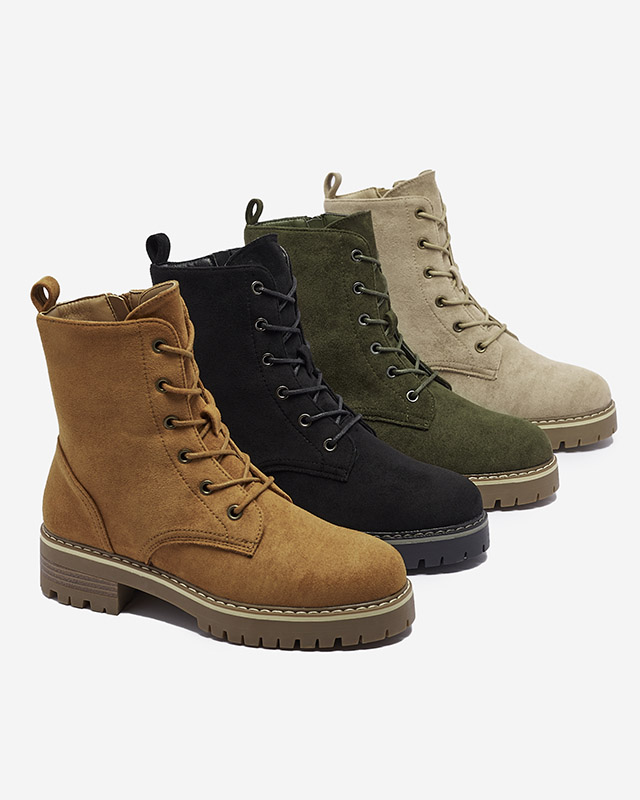 Кафяви дамски ботуши Priviea - Обувки