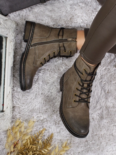 Дамски боти Ravonna от еко кожа с връзки