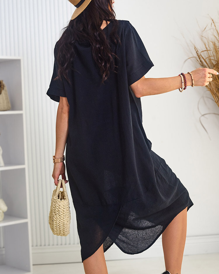 Royalfashion Памучна дамска oversize рокля