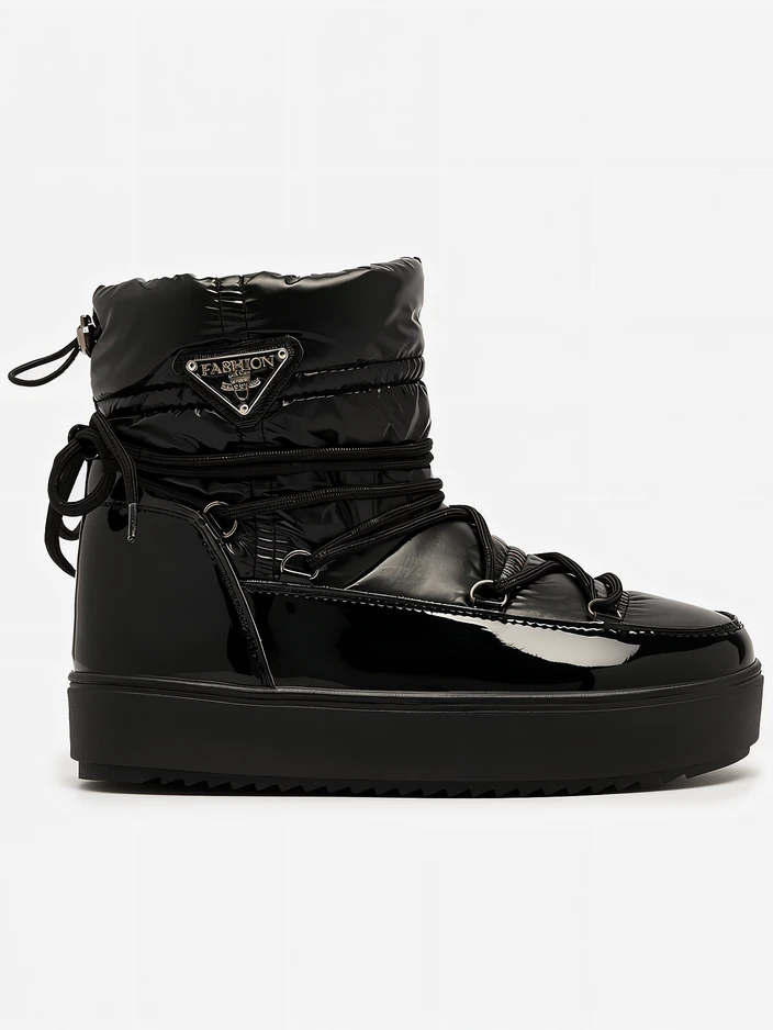 Royalfashion Дамски ботуши a'la snow boots в черно Vevnose