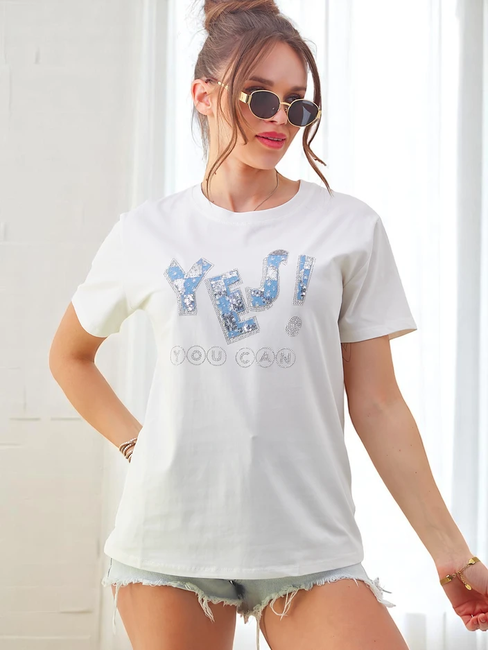 Royalfashion Дамска памучна тениска Да!