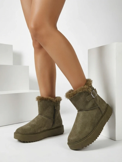 Royalfashion Къси дамски боти тип сноубутс Aurelia Classico