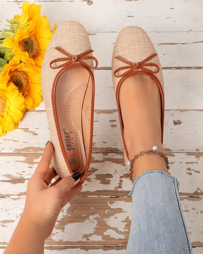 Royalfashion Дамски балерини с блестящи елементи и панделка Aramie