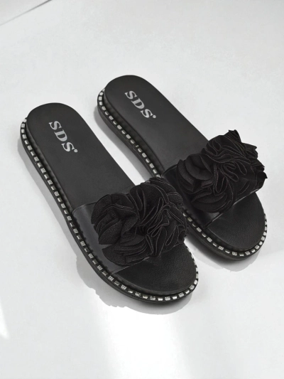 Royalfashion Дамски чехли с равна подметка Flora Verde