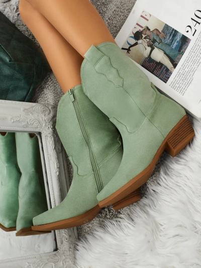 Дамски еко велурени каубойски ботуши SpireHush