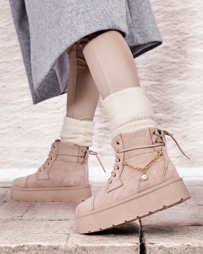 Royalfashion Дамски ботуши с връзки Woruces