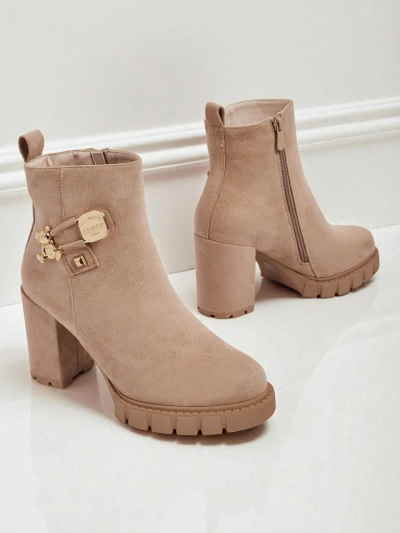 Дамски боти от еко велур на ток Bearr