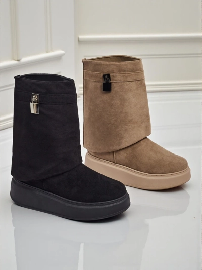 Къси дамски боти тип снегоходки с пришита горна част Elizze