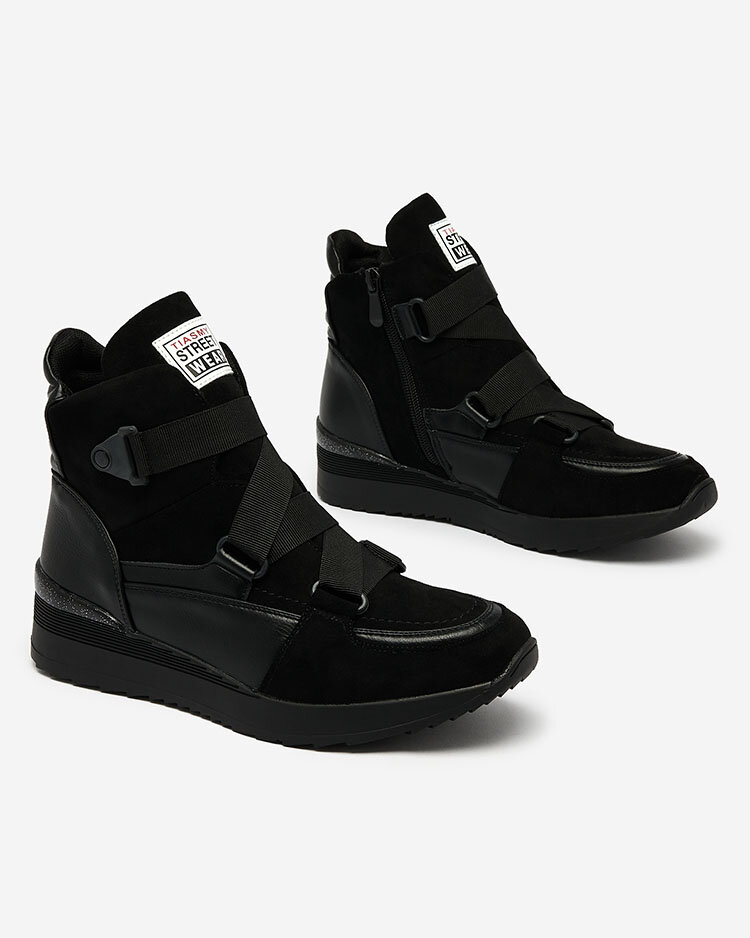 Royalfashion Черни дамски спортни ботуши Sattari