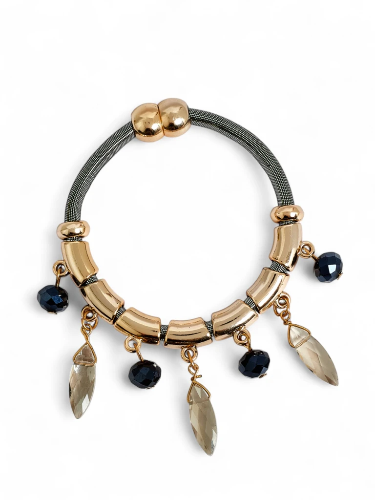 Дамска гривна с мъниста и брокат