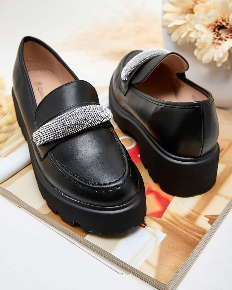 Royalfashion Дамски мокасини с циркони Emerne