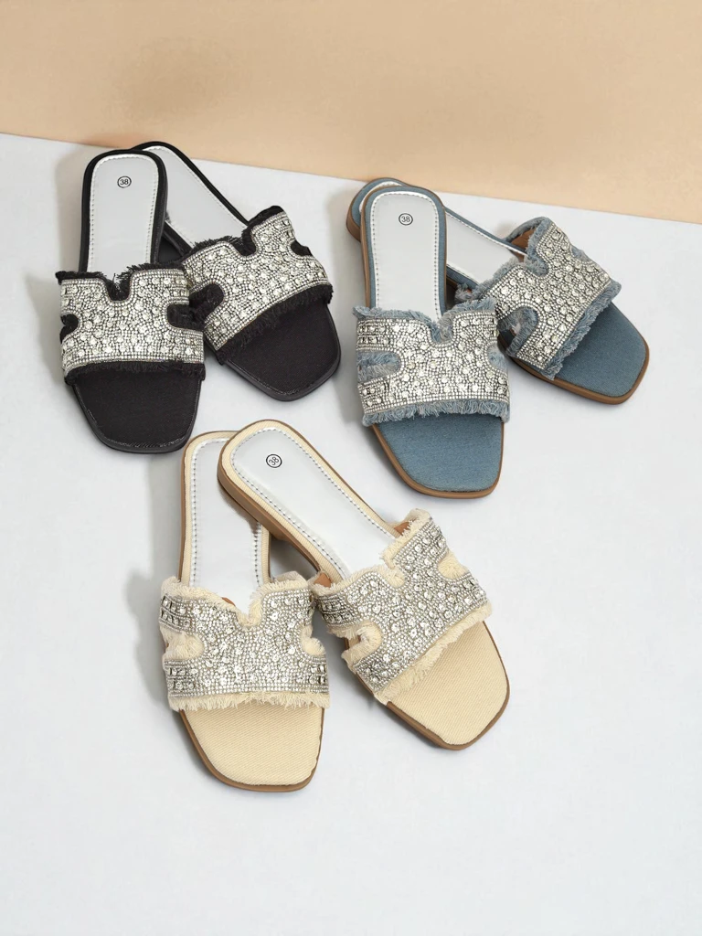 Royalfashion Дамски сандали с камъни CrystalEase