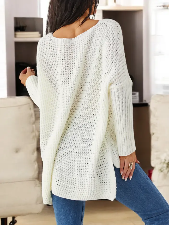 Аланчевязан пуловер от акрил с inscriptions