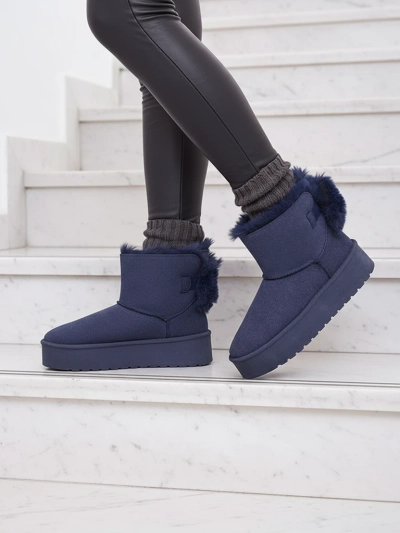 Royalfashion Дамски ботуши a'la snow boots в черно Goroggo