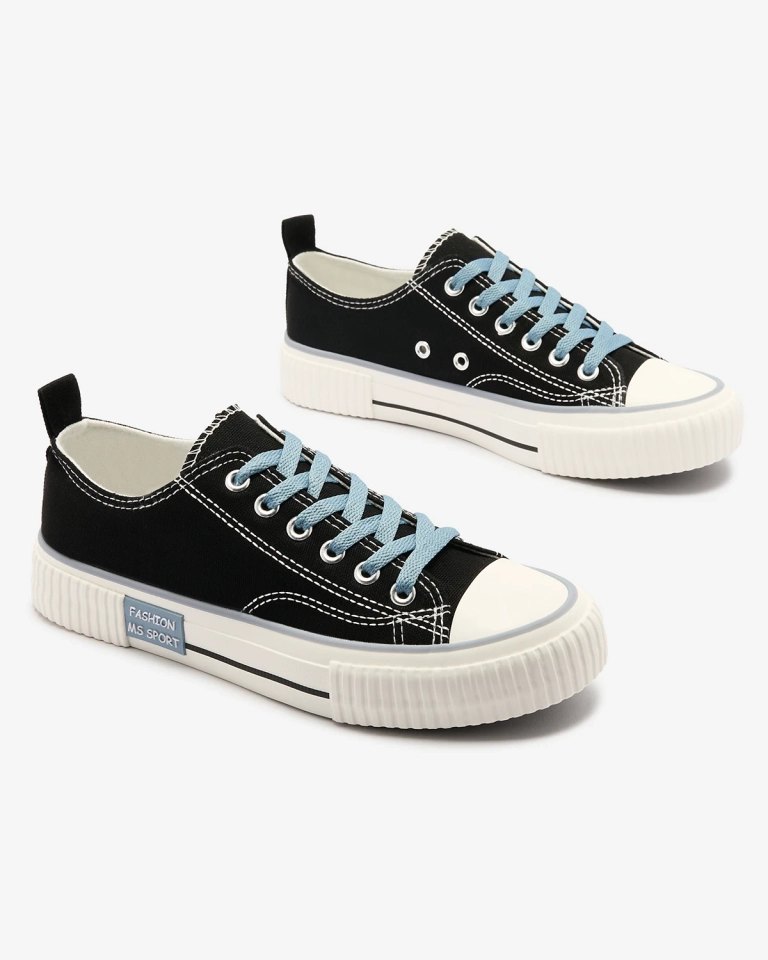 Черни дамски маратонки с връзки Tasabba- Footwear