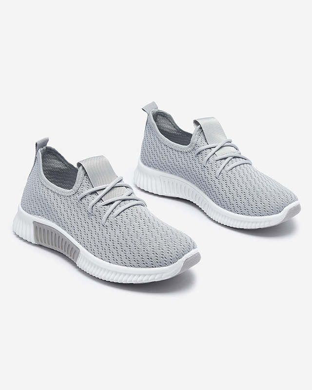 Сиви дамски спортни обувки от плат Vobbu- Footwear