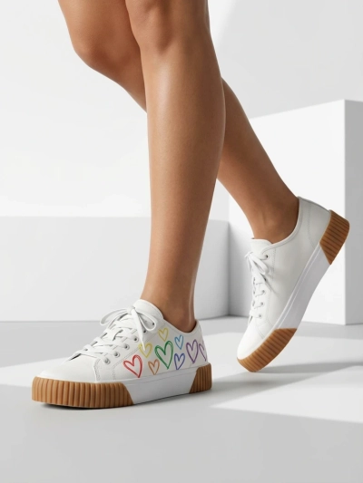 Royalfashion дамски кецове с принт на сърца Sercess