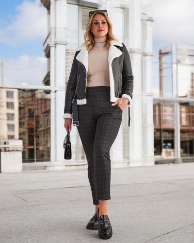 Royalfashion Затоплени дамски панталони с гети PLUS SIZE