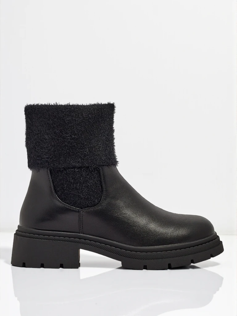 Дамски еко кожени боти с пух Kesy