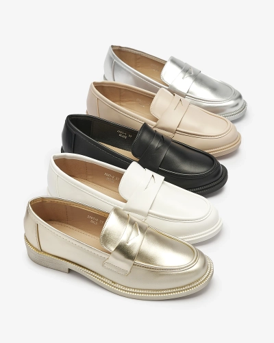 Златисти дамски мокасини от еко кожа Zibom- Footwear