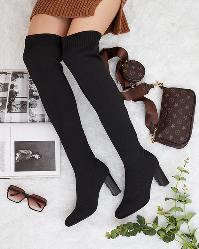 Royalfashion Дамски ботуши над коляното с приплъзване Nolels