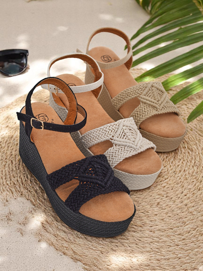 Royalfashion Дамски сандали на платформа, сплетени Sunny Day