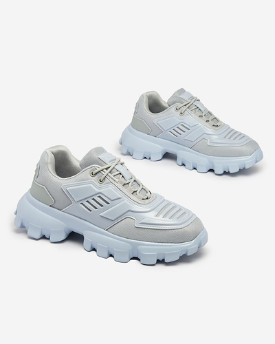 Royalfashion Сиво-сини спортни маратонки от плат за мъже Lamkim