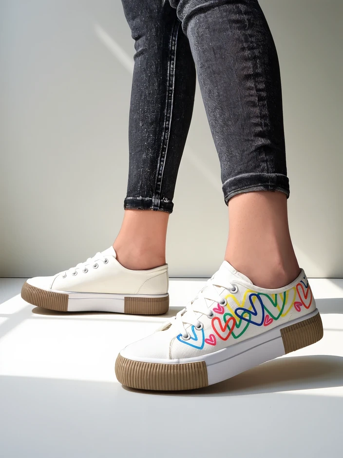 Royalfashion дамски кецове с принт на сърца Sercess