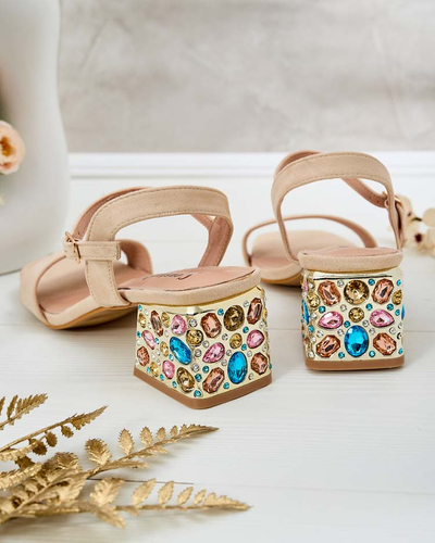 Royalfashion Дамски сандали на ток с кристали Ohvare