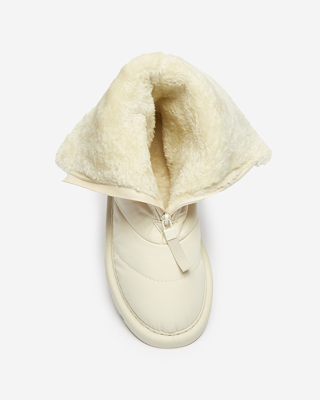 Бежови дамски обувки a'la снежни ботуши Tirigga- Footwear