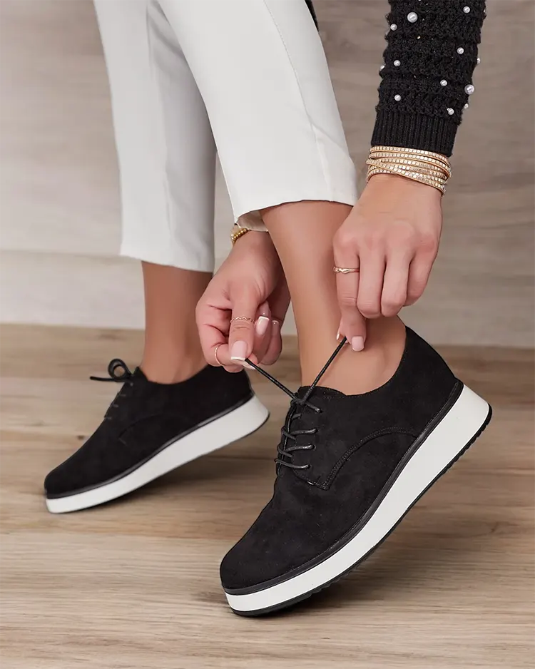 Royalfashion Дамски полуботи с връзки Gori