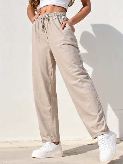 Royalfashion Дамски памучни прави панталони