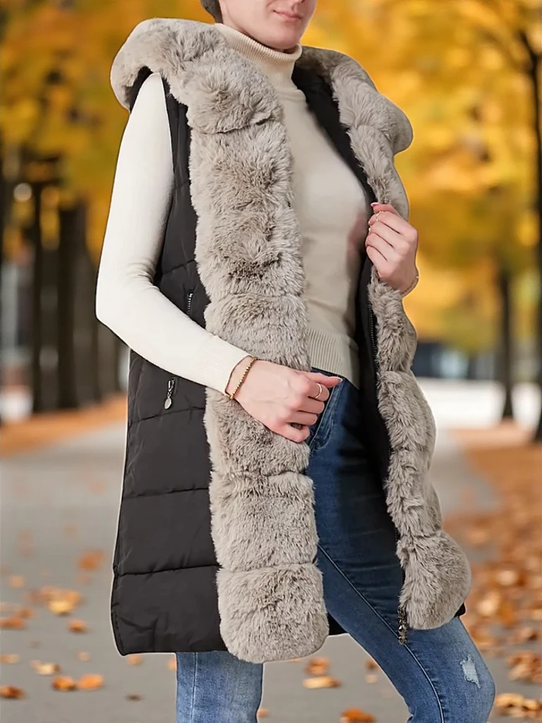 Royalfashion Дамско яке с отделящи се ръкави