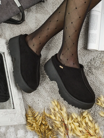 Къси дамски боти а'ла сноубутс с пухкава подплата Calindra