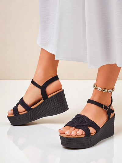 Royalfashion Дамски сандали на платформа, сплетени Sunny Day