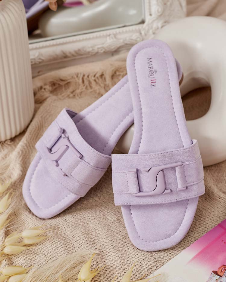 Royalfashion Лилави дамски джапанки с катарама Rydr