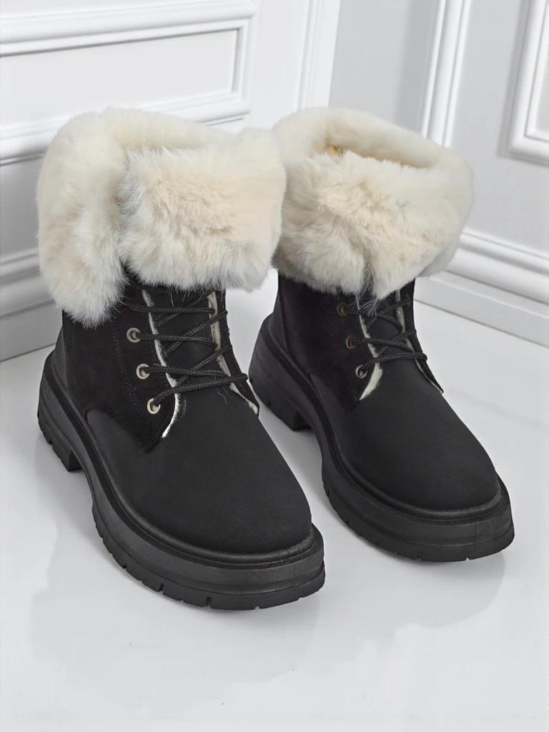 Royalfashion дамски обувки до глезена с подплата от козина Nasaha