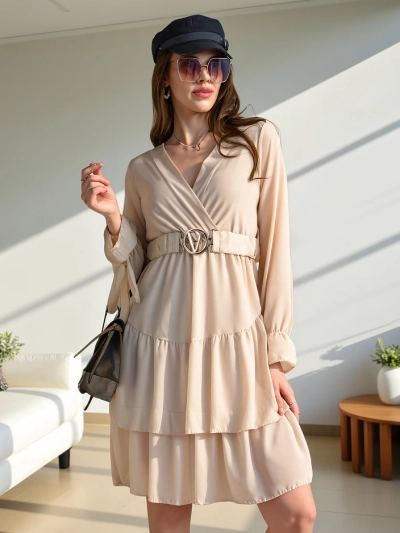 Рокля мини с волани Royalfashion за жени