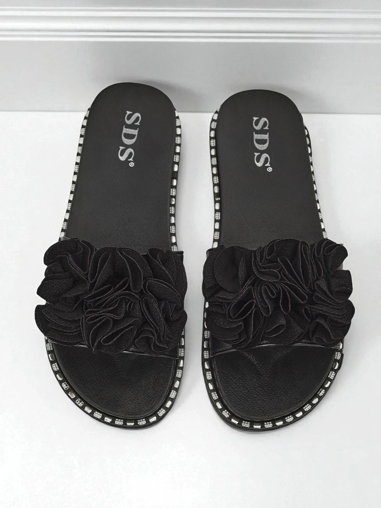 Royalfashion Дамски чехли с равна подметка Flora Verde