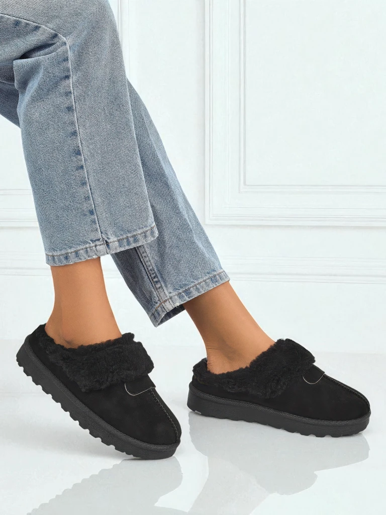 Къси дамски боти а'ла сноубутс с пухкава подплата Velour Fang