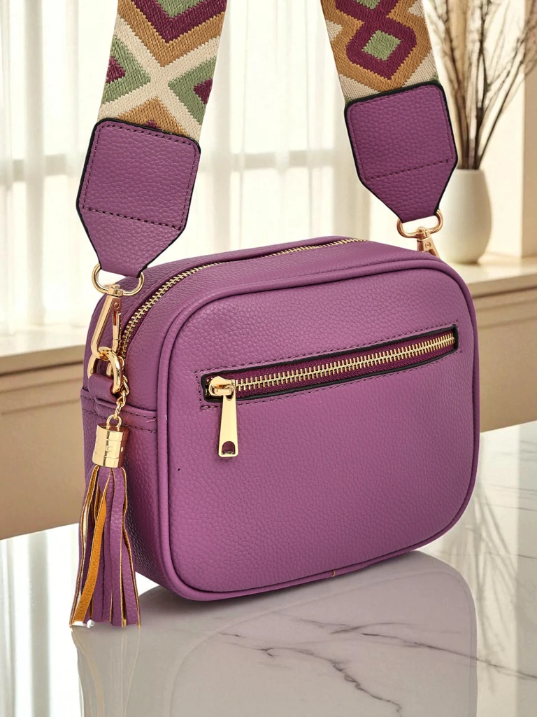 Royalfashion Малка дамска чанта от еко кожа с цветна каишка Kovi Lace