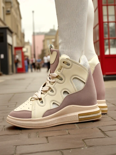 Royalfashion Високи спортни обувки за жени с скрит ток Облафи