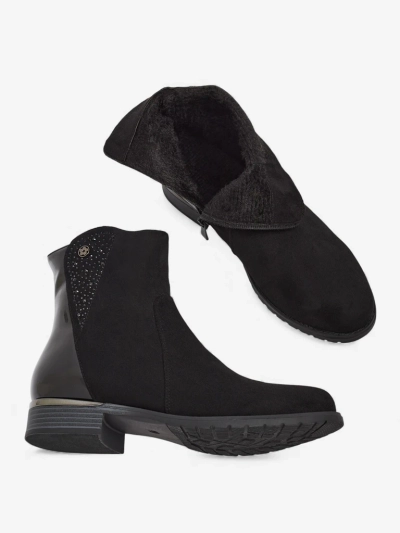 Велурени боти от еко-велур с лакирани вложки Kelmo