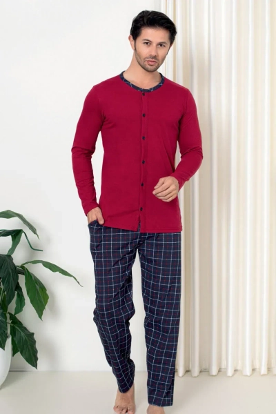 Royalfashion Мъжки памучни пижами на карета