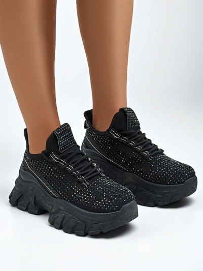 Royalfashion дамски спортни маратонки с камъни Блиско