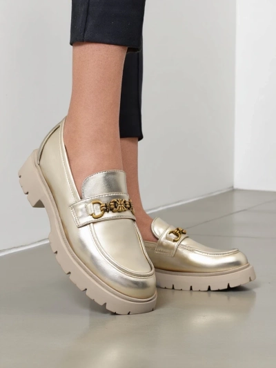 Royalfashion Женски мокасини с позлата Goldlove